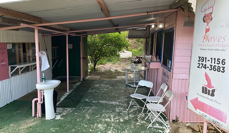 Dove’s Dirt Oven Delights at Food Crop Road Ext, La Brea Village, Guayaguayare, Trinidad and Tobago